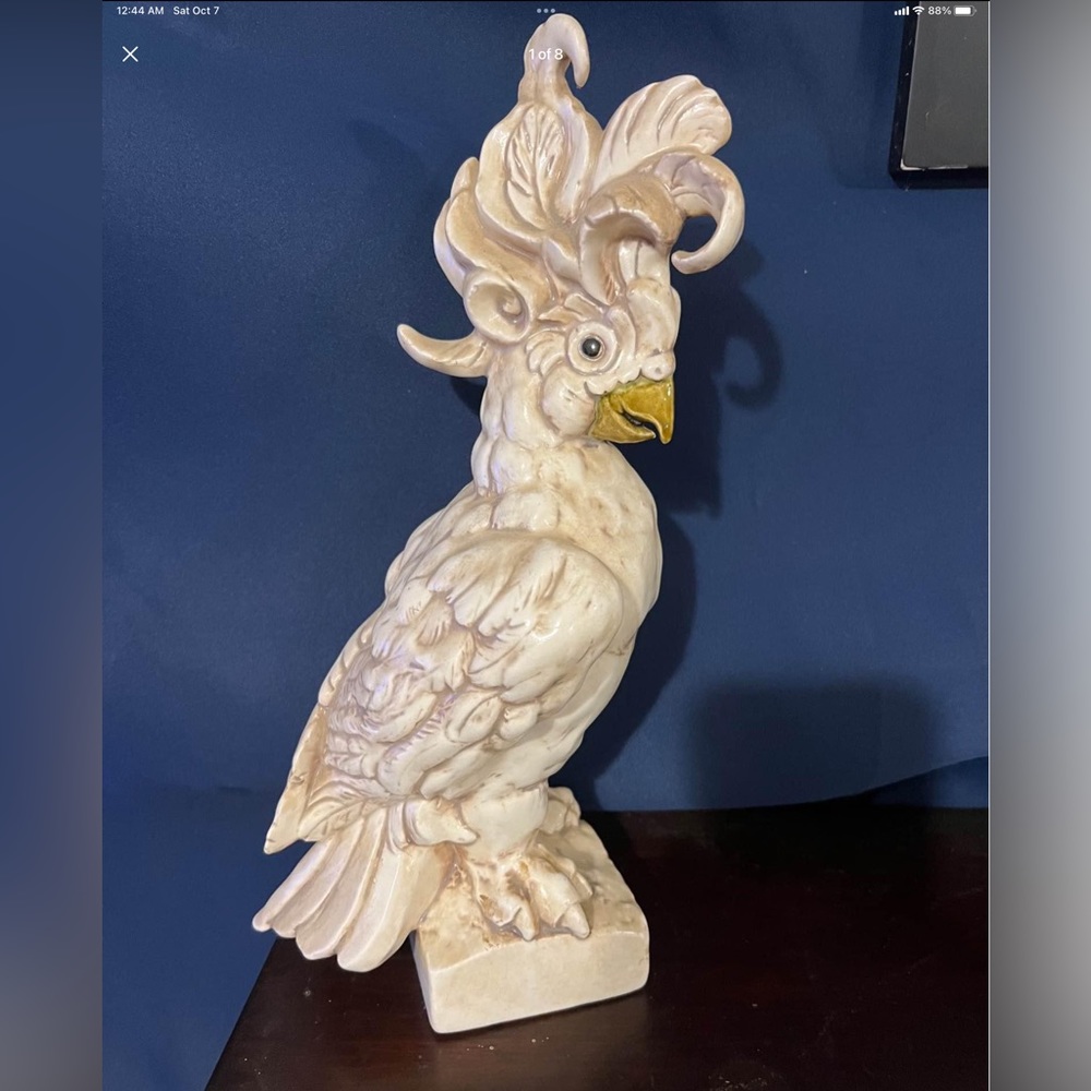 Vintage 1973 Kay Finch 13” Cockatoo